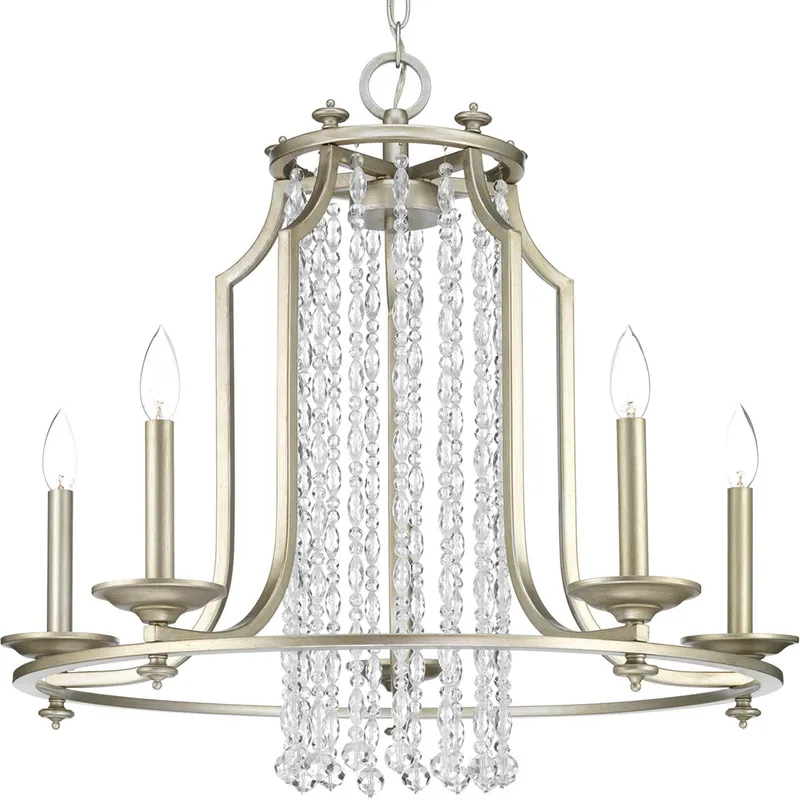 Wayland 5 Light 28 inch Silver Ridge Chandelier Ceiling Light, Design Series