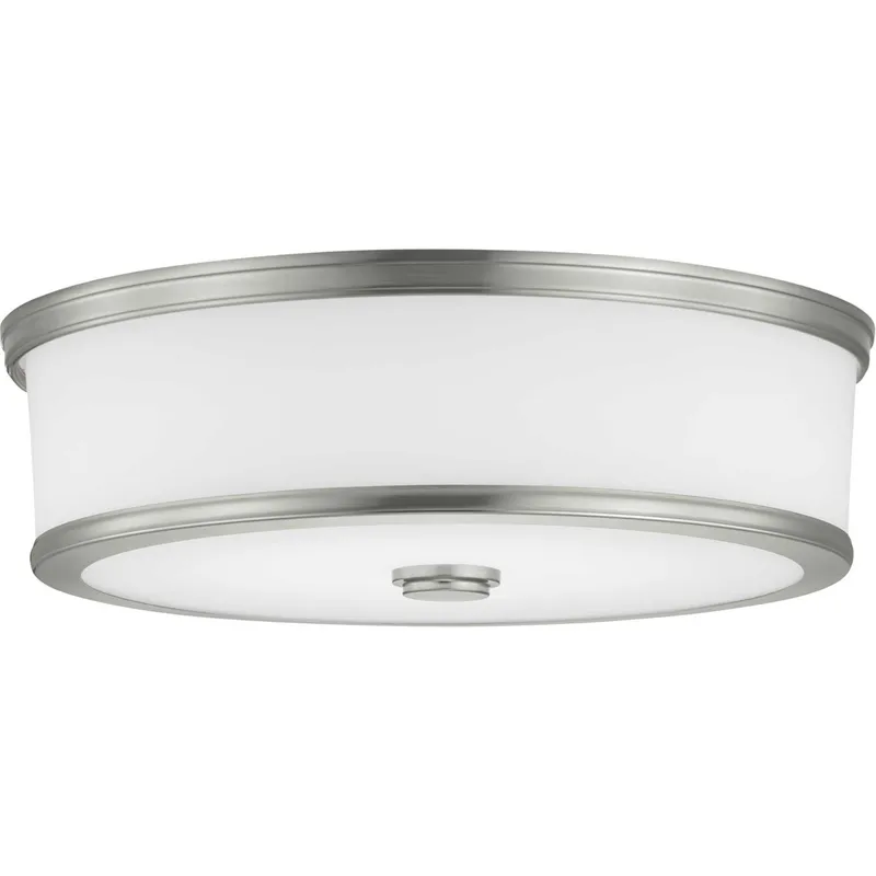 Harper LED 16 inch Brushed Nickel Flush Mount Ceiling Light, Progress LED