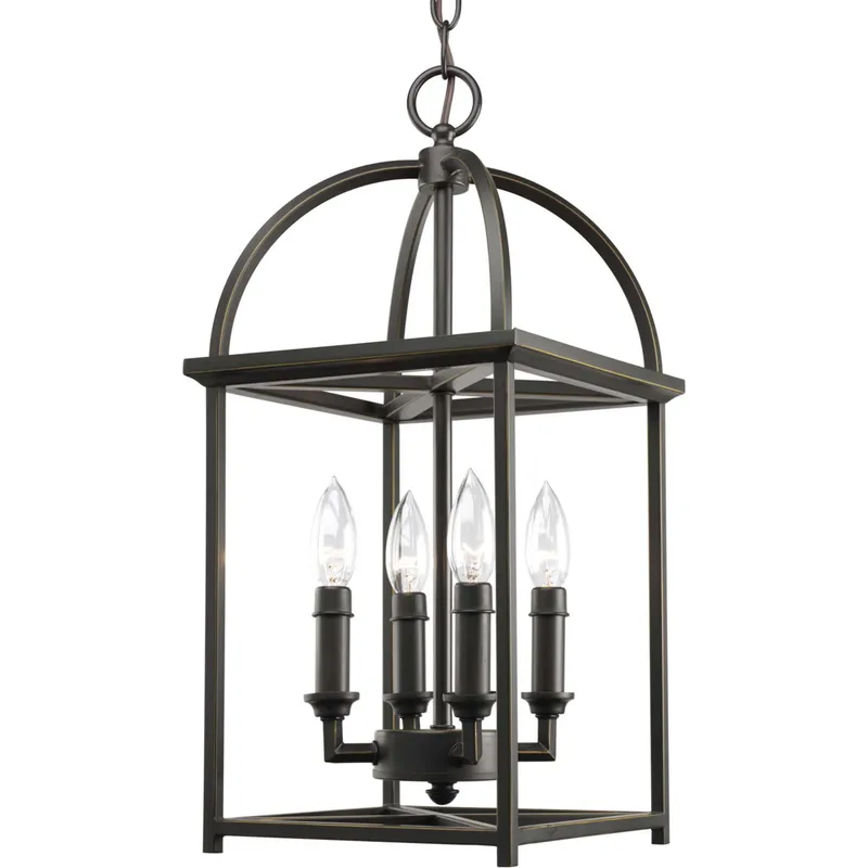 Fiona 4 Light 9.44 inch Antique Bronze Foyer Lantern Pendant Ceiling Light