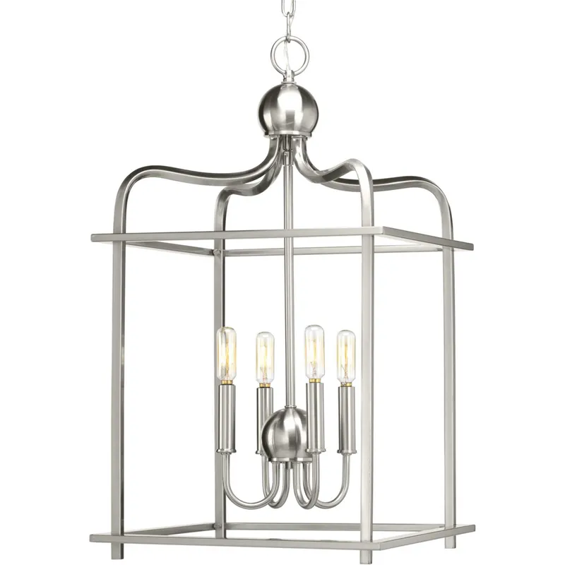 Stokley 4 Light 15 inch Brushed Nickel Pendant Ceiling Light, Design Series