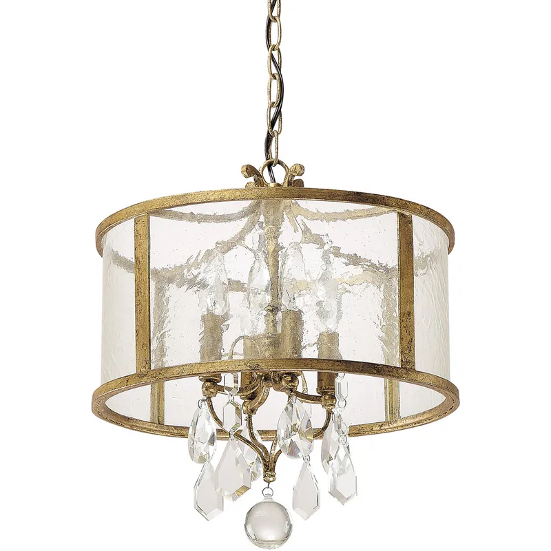 Dudley 4 Light 15 inch Antique Gold Pendant Ceiling Light