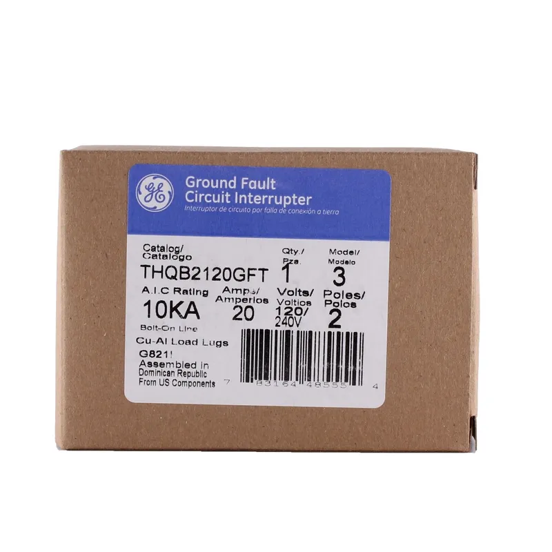 Breaker, 20A, 2P, 120/240V, Q-Line Series, 10 kAIC, Bolt-On, GFCI