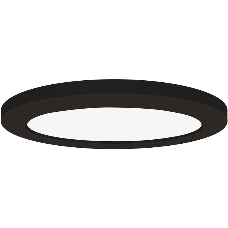 Slim LED 9 inch Black and White Flush Mount Ceiling Light