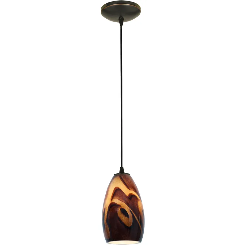 Champagne LED 5 inch Oil Rubbed Bronze Pendant Ceiling Light in Inca