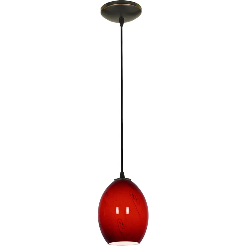 Brandy FireBird LED 6 inch Oil Rubbed Bronze Pendant Ceiling Light in Red Sky