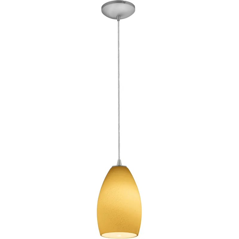 Champagne LED 5 inch Brushed Steel Pendant Ceiling Light in Maya