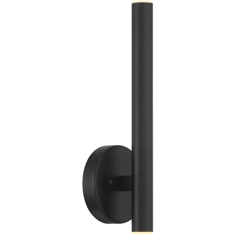 Pipeline 2 Light 1.25 inch Matte Black ADA Wall Sconce Wall Light