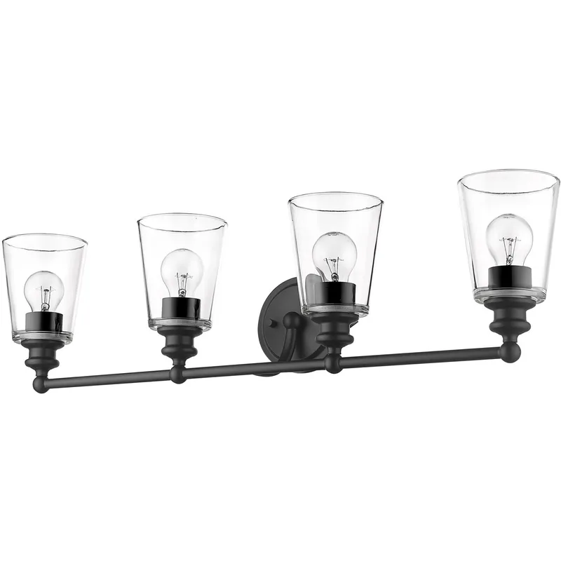 Ceil 4 Light 32 inch Matte Black Vanity Light Wall Light