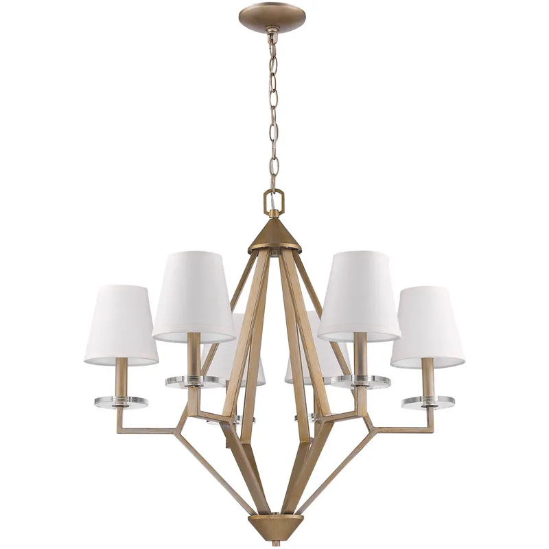 Easton 6 Light 28 inch Washed Gold Chandelier Ceiling Light