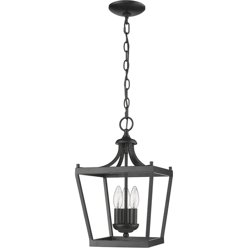 Kennedy 3 Light 10 inch Matte Black Chandelier Ceiling Light