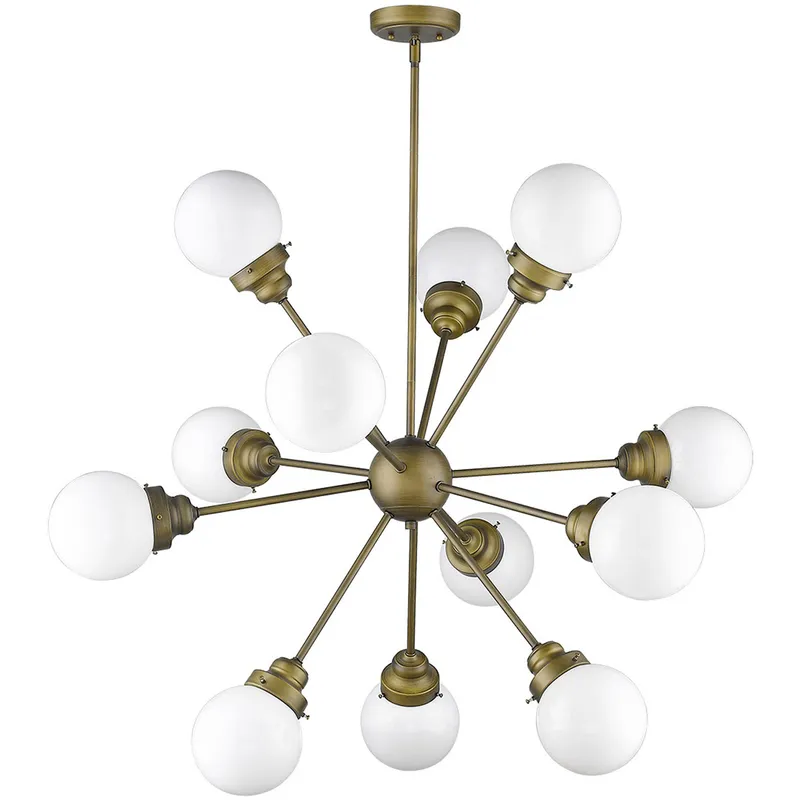 Portsmith 12 Light 40 inch Raw Brass Chandelier Ceiling Light