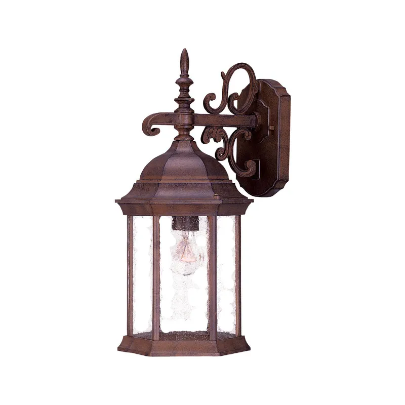 Madison 1 Light 16.75 inch Burled Walnut Exterior Wall Mount in Seeded