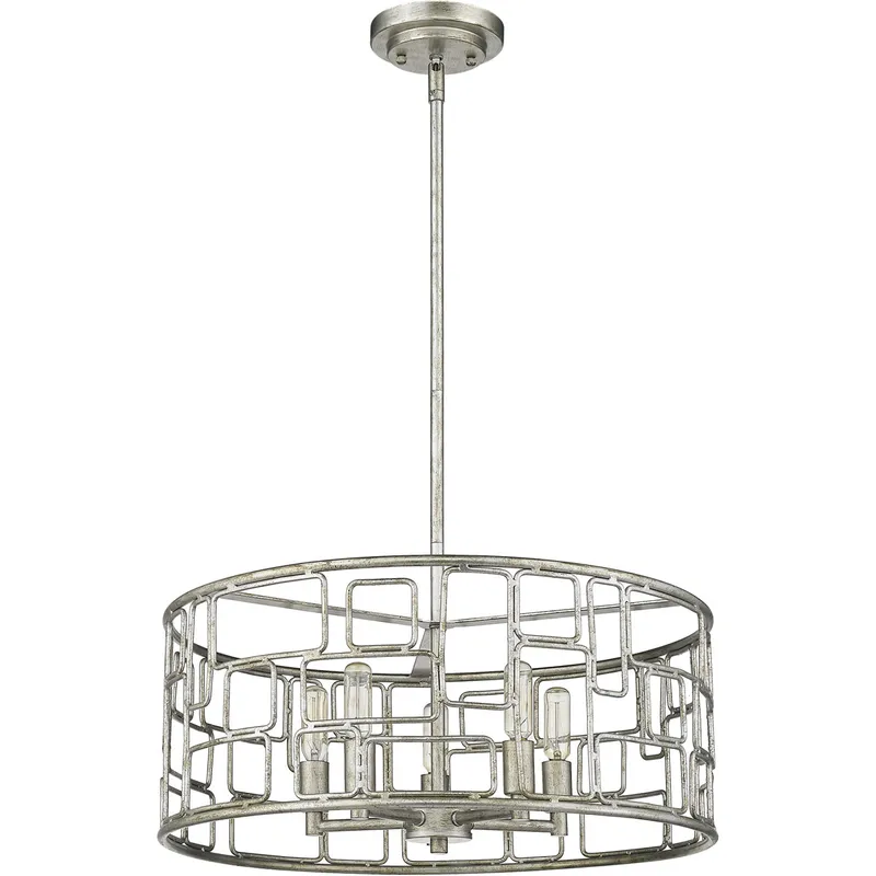 Amoret 5 Light 20 inch Antique Silver Convertible Pendant Ceiling Light