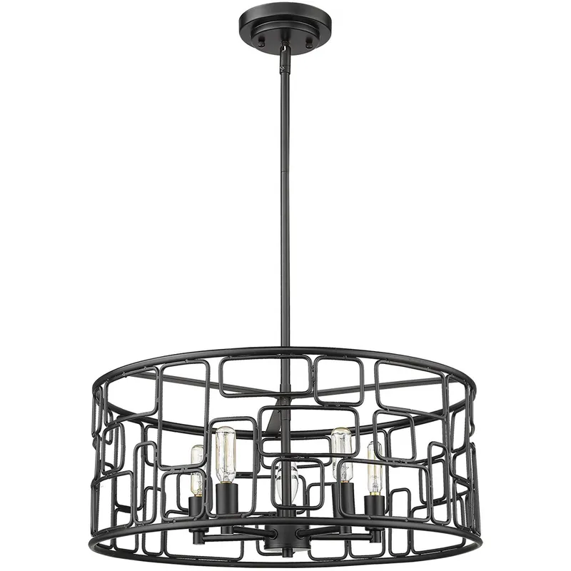 Amoret 5 Light 20 inch Matte Black Convertible Pendant Ceiling Light