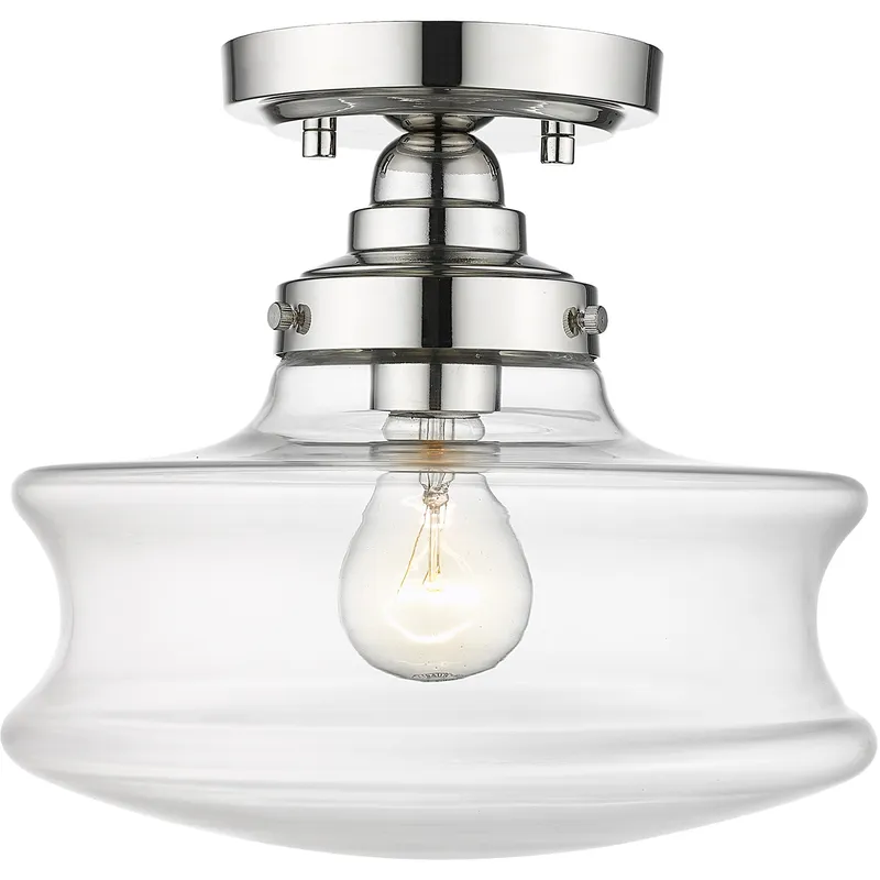 Keal 1 Light 10 inch Polished Nickel Convertible Semi-Flush Ceiling Light