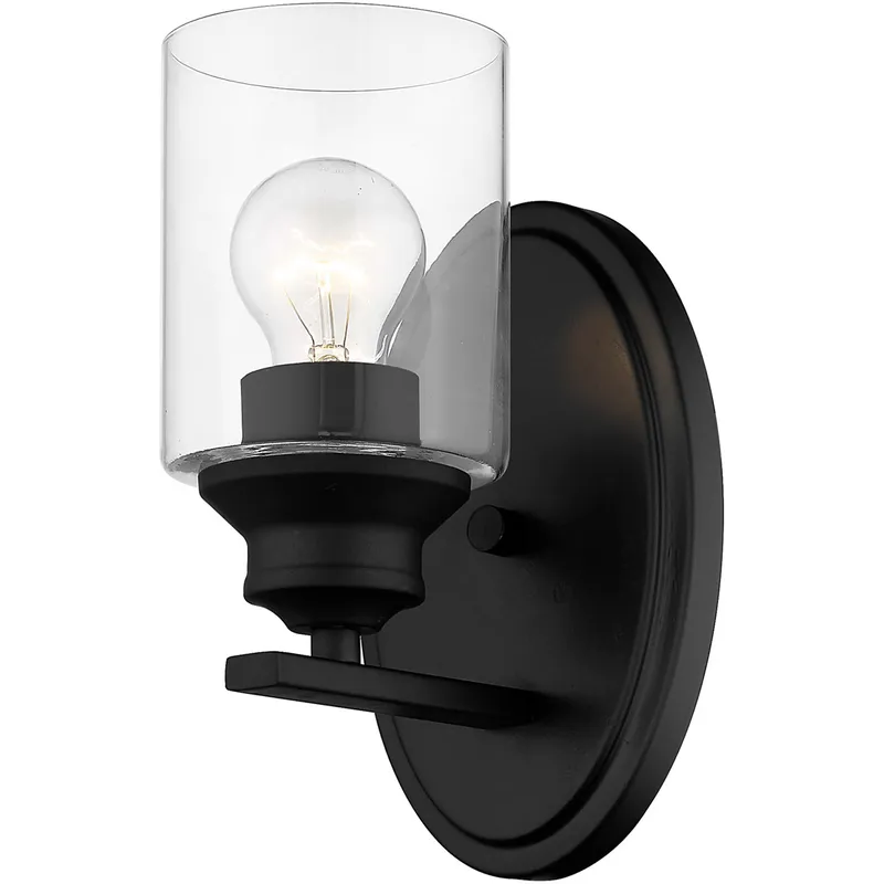 Gemma 1 Light 5 inch Matte Black Sconce Wall Light