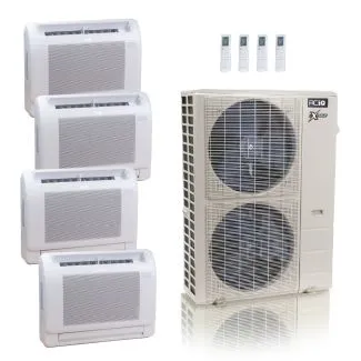 ACIQ ACIQ-48Z-HH-M6C 48,000 BTU ACiQ Extreme 23 SEER2 4 Zone Floor Mount Mini Split Heat Pump System - R454B | 230V