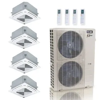 ACIQ ACIQ-55Z-HH-M6C 55,000 BTU ACiQ Extreme 22.2 SEER2 4 Zone Ceiling Cassette Mini Split Heat Pump System - R454B | 230V