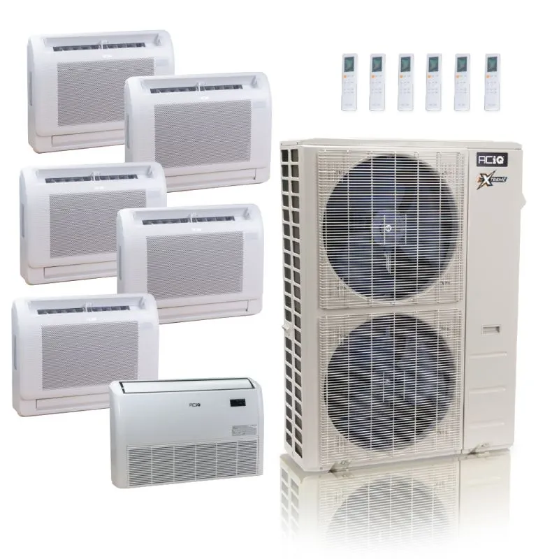 ACIQ ACIQ-55Z-HH-M6C 55000 BTU ACiQ Extreme 22.2 SEER2 6 Zone Floor Mount Mini Split Heat Pump System - R454B | 230V