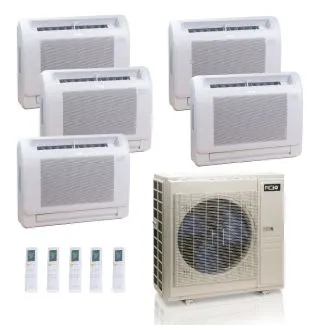 ACIQ ES-55Z-M6C 55,000 BTU ACiQ Standard 22 SEER2 5 Zone Floor Mount Mini Split Heat Pump System - R454B | 230V