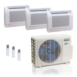 ACIQ ACIQ-27Z-HH-M4C 27,000 BTU ACiQ Extreme 23 SEER2 3 Zone Floor Mount Mini Split Heat Pump System - R454B | 230V - 9 + 12 + 12