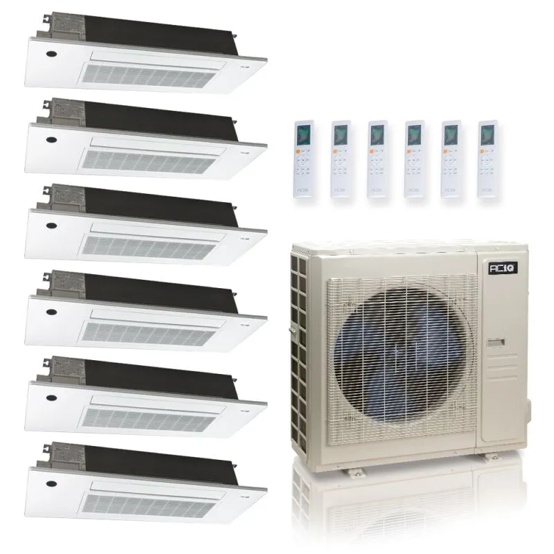 ACIQ ES-48Z-M6C / SCC-09-HH-MB-6 48,000 BTU ACiQ Standard 24 SEER2 6 Zone Slim Ceiling Casette Mini Split Heat Pump System