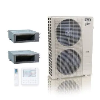 ACIQ ACIQ-48Z-HH-M6C 48,000 BTU ACiQ Extreme 20.4 SEER2 Dual Zone Concealed Duct Mini Split Heat Pump System - R454B | 230V - 12 + 24