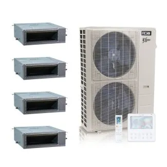 ACIQ ACIQ-48Z-HH-M6C 48,000 BTU ACiQ Extreme 20.4 SEER2 4 Zone Concealed Duct Mini Split Heat Pump System - R454B | 230V