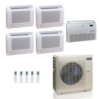 ACIQ ES-48Z-M6C 48,000 BTU ACiQ Standard 24 SEER2 5 Zone Floor Mount Mini Split Heat Pump System - R454B