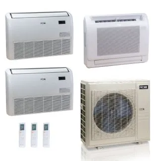ACIQ ES-55Z-M6C 55,000 BTU ACiQ Standard 22 SEER2 3 Zone Floor Mount Mini Split Heat Pump System - R454B | 230V
