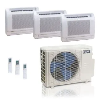 ACIQ ES-27Z-M4C / ACIQ-12FM-HH-MD-3 27,000 BTU ACiQ Standard 25 SEER2 3 Zone Floor Mount Mini Split Heat Pump System - R454B | 230V - 12 + 12 + 12