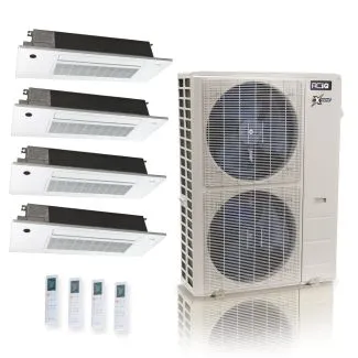 ACIQ ACIQ-55Z-HH-M6C 55,000 BTU ACiQ Extreme 22.2 SEER2 4 Zone Slim Ceiling Cassette Mini Split Heat Pump System - R454B | 230V