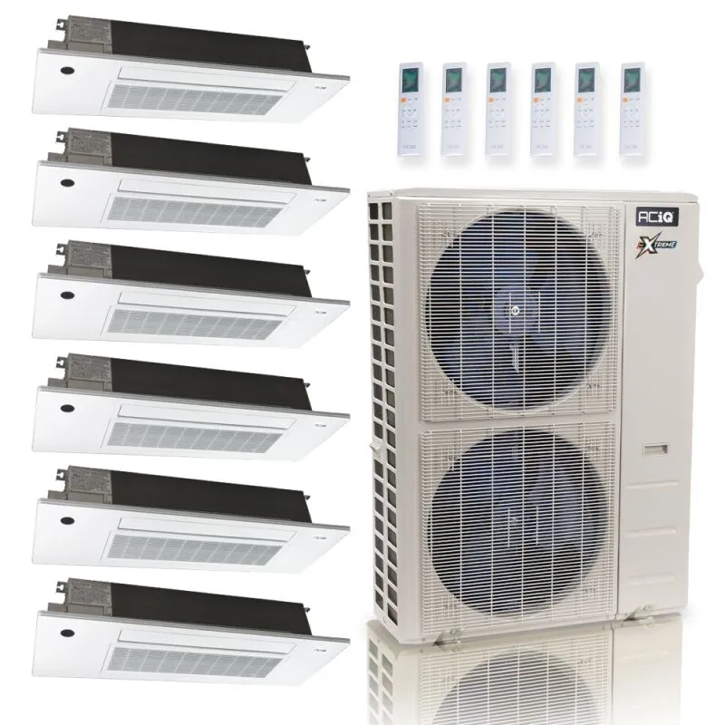 ACIQ ACIQ-48Z-HH-M6C Extreme 48,000 BTU 6 Zone Slim Ceiling Casette Mini Split Heat Pump System