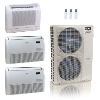 ACIQ ACIQ-48Z-HH-M6C 48,000 BTU ACiQ Extreme 23 SEER2 3 Zone Floor Mount Mini Split Heat Pump System