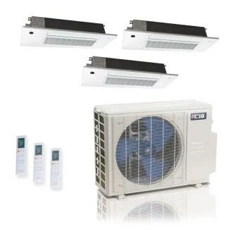 ACIQ ES-27Z-M4C 27,000 BTU ACiQ Standard 25 SEER2 3 Zone Slim Ceiling Casette Mini Split Heat Pump System - R454B | 230V