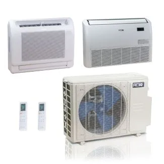 ACIQ ES-27Z-M4C 27,000 BTU ACiQ Standard 25 SEER2 Dual Zone Floor Mount Mini Split Heat Pump System - R454B | 230V - 12 + 18