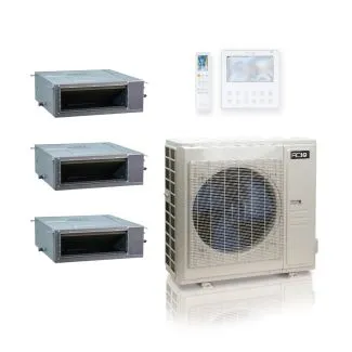ACIQ ES-55Z-M6C 55,000 BTU ACiQ Standard 18 SEER2 3 Zone Concealed Duct Mini Split Heat Pump System - R454B | 230V - 9 + 12 + 18