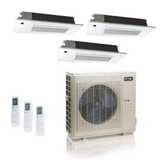 ACIQ ES-48Z-M6C 48,000 BTU ACiQ Standard 24 SEER2 3 Zone Slim Ceiling Casette Mini Split Heat Pump System R454B