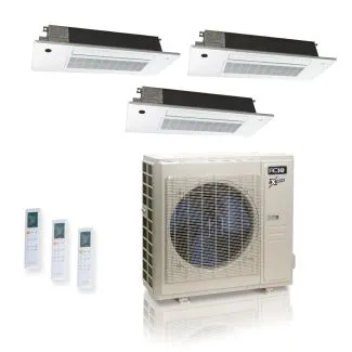 ACIQ ACIQ-36Z-HH-M5C 36,000 BTU ACiQ Extreme 23 SEER2 3 Zone Slim Ceiling Casette Mini Split Heat Pump System - R454B | 230V - 6 + 9 + 18