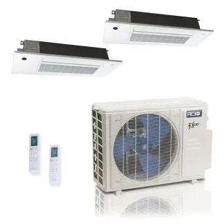 ACIQ ACIQ-18Z-HH-M3C 18,000 BTU ACiQ Extreme 25 SEER2 Dual Zone Slim Ceiling Casette Mini Split Heat Pump System - R454B | 230V