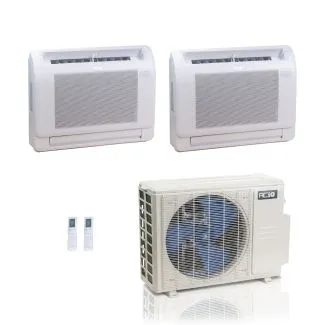 ACIQ ES-18Z-M3C 18,000 BTU ACiQ Standard 25.1 SEER2 Dual Zone Floor Mount Mini Split Heat Pump System