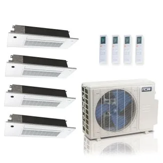 ACIQ ES-36Z-M5C 36,000 BTU ACiQ Standard 24 SEER2 4 Zone Slim Ceiling Casette Mini Split Heat Pump System - R454B | 230V