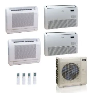 ACiQ ES-55Z-M6C 55,000 BTU ACiQ Standard 22 SEER2 4 Zone Floor Mount Mini Split Heat Pump System - R454B | 230V - 9 + 9 + 18 + 18