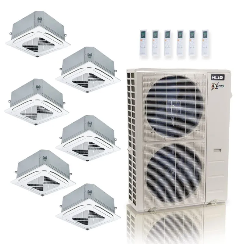 ACIQ ACIQ-55Z-HH-M6C 55,000 BTU ACiQ Extreme 22.2 SEER2 6 Zone Ceiling Cassette Mini Split Heat Pump System - R454B | 230V