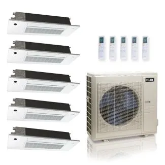 ACIQ ES-48Z-M6C 48,000 BTU ACiQ Standard 24 SEER2 5 Zone Slim Ceiling Casette Mini Split Heat Pump System - R454B | 230V