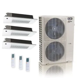 ACIQ ACIQ-48Z-HH-M6C Extreme 23 SEER2 3 Zone Slim Ceiling Casette Mini Split Heat Pump System
