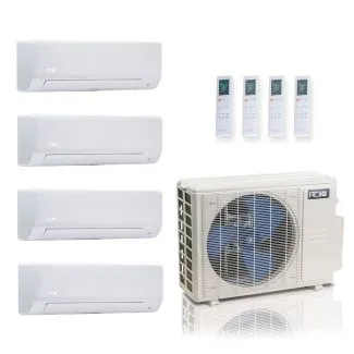 ACIQ ES-36Z-M5C 36,000 BTU ACiQ Standard 24 SEER2 4 Zone Wall Mount Mini Split Heat Pump System - R454B | 230V