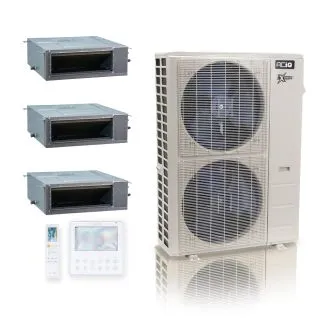 ACIQ ACIQ-55Z-HH-M6C 55,000 BTU ACiQ Extreme 20 SEER2 3 Zone Concealed Duct Mini Split Heat Pump System - R454B | 230V - 9 + 18 + 24