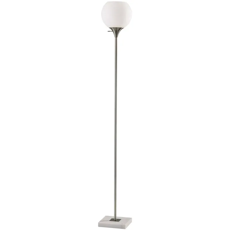 Fiona 71 inch 100.00 watt Brushed Steel Torchiere Portable Light
