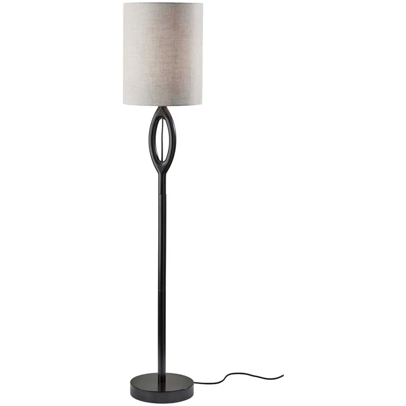 Mayfair 61 inch 100.00 watt Black Wood Floor Lamp Portable Light